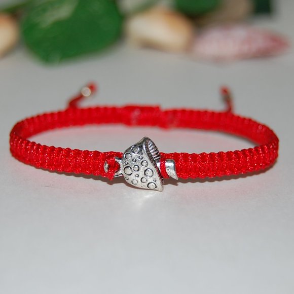 Mushroom Bracelet,Mushroom Charm Bracelet,Beach Bracelet,Drawstring Bracelet - Picture 2 of 3